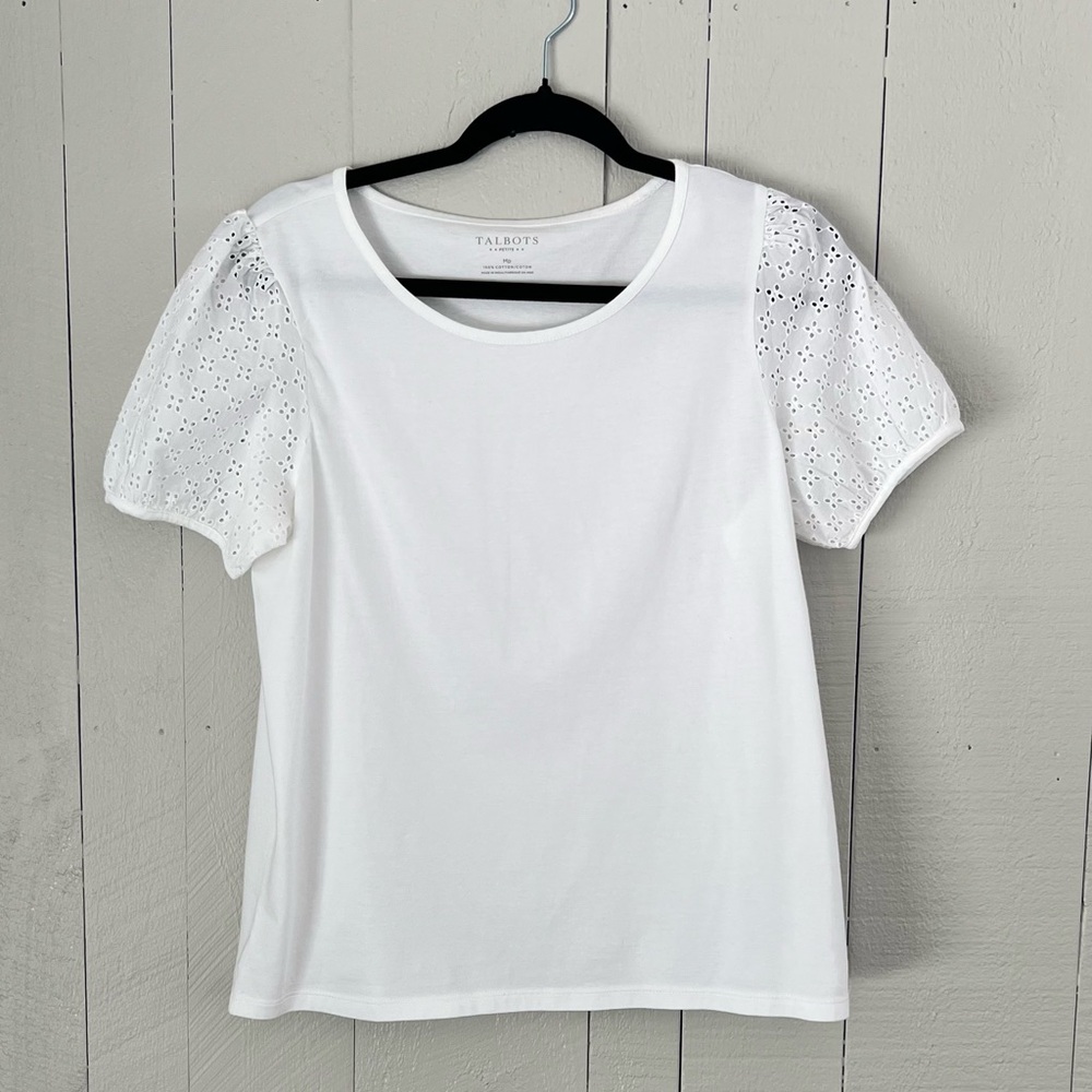 Talbots White Eyelet Top
